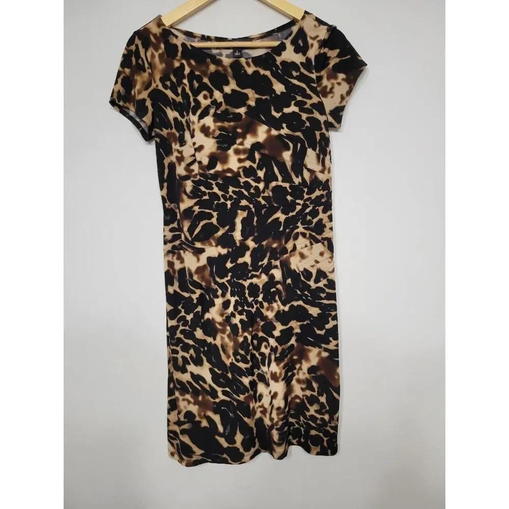 AGB Dress Leopard‎ Print Short Sleeve Dress Size Small