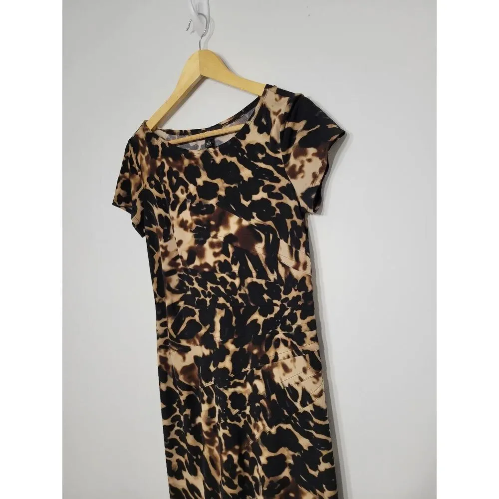 AGB Dress Leopard‎ Print Short Sleeve Dress Size Small