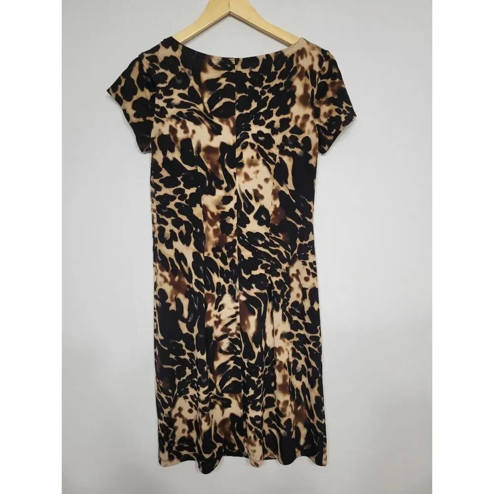 AGB Dress Leopard‎ Print Short Sleeve Dress Size Small