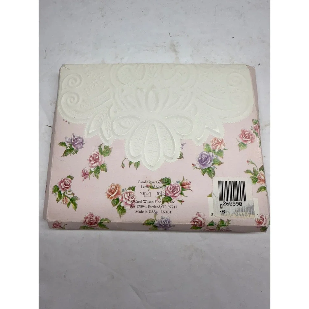 Carol Wilson Rose Garden Monogram D Initial Floral Embossed Stationery Set 9 ct