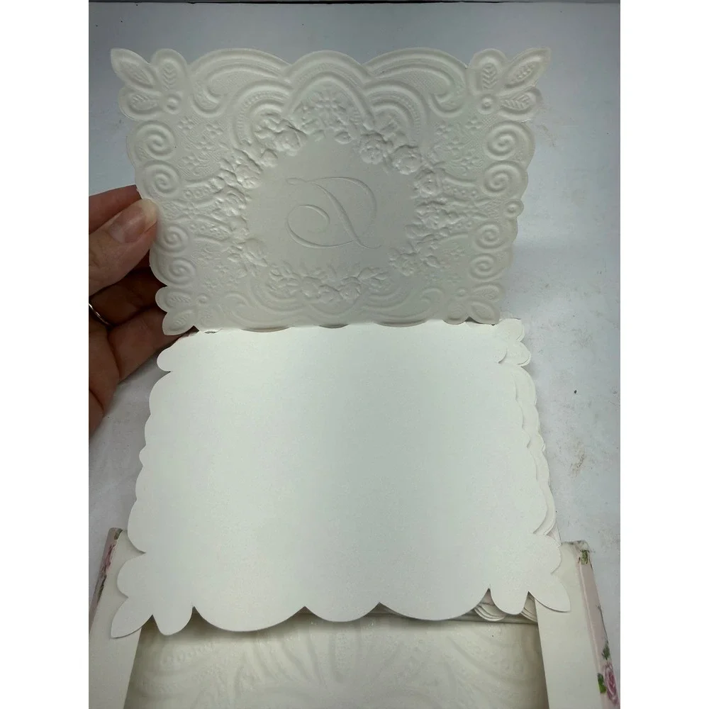 Carol Wilson Rose Garden Monogram D Initial Floral Embossed Stationery Set 9 ct