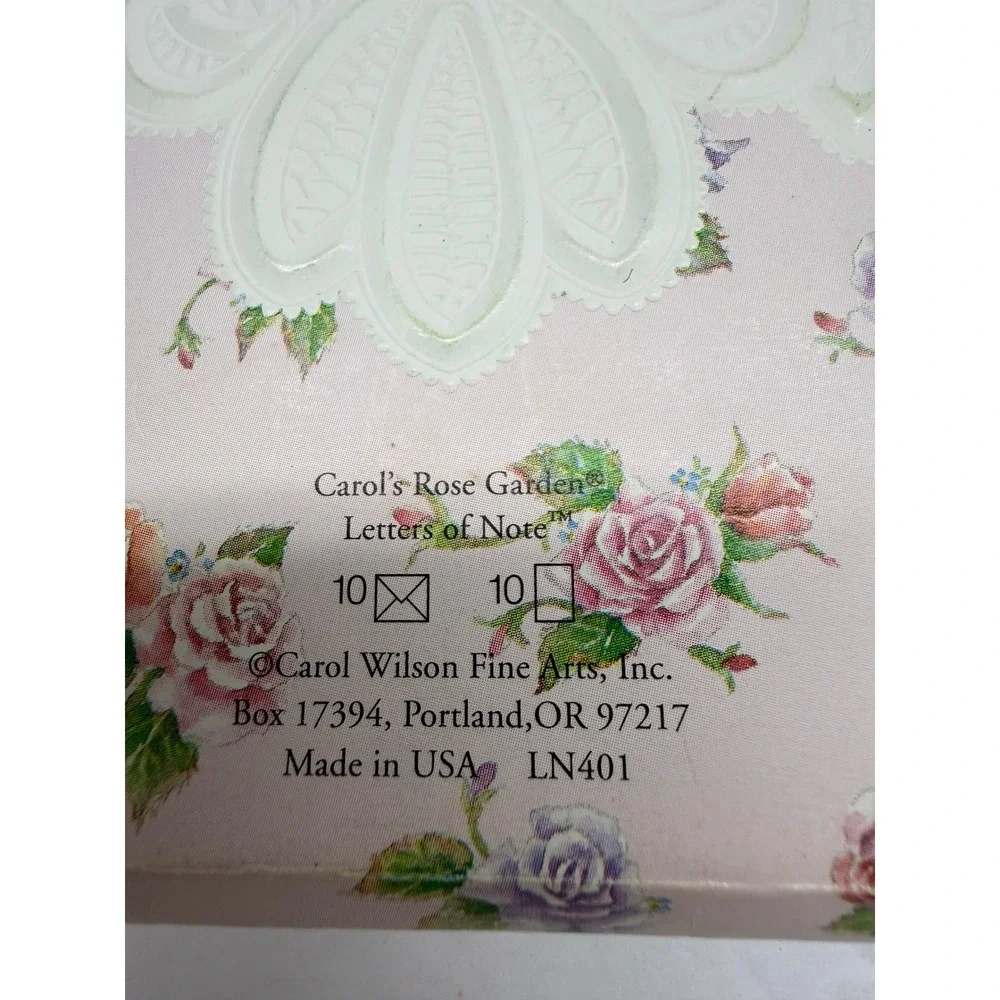 Carol Wilson Rose Garden Monogram D Initial Floral Embossed Stationery Set 9 ct