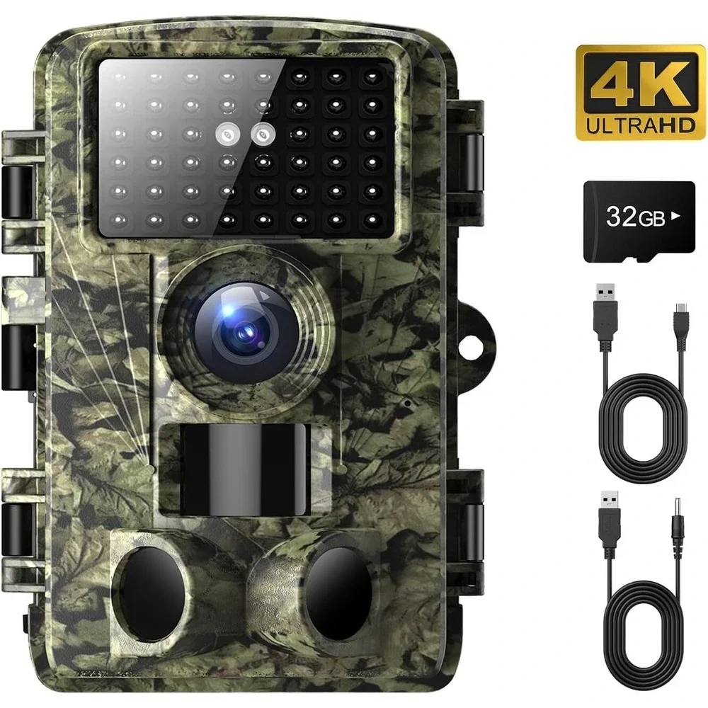 4K 48MP Trail Camera 0.05s Trigger Night Vision IP66 130°‎ Game Camera