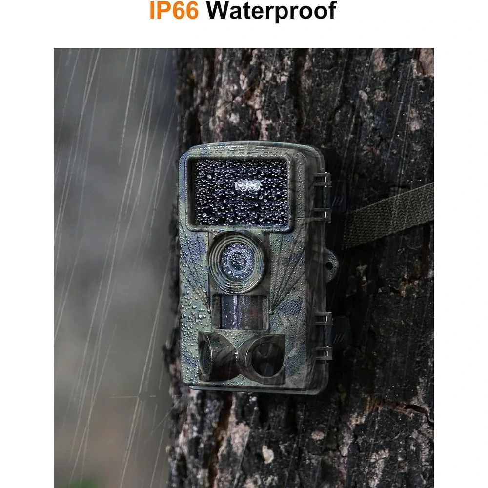 4K 48MP Trail Camera 0.05s Trigger Night Vision IP66 130°‎ Game Camera
