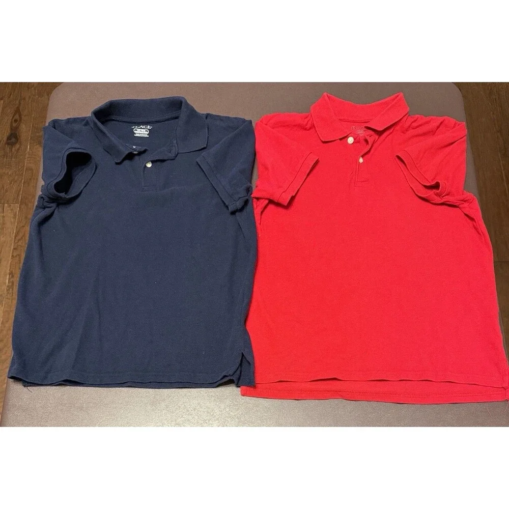 The Childrens Place Boys Large (10/12) Uniform Polo Shirts (6) Various Colors