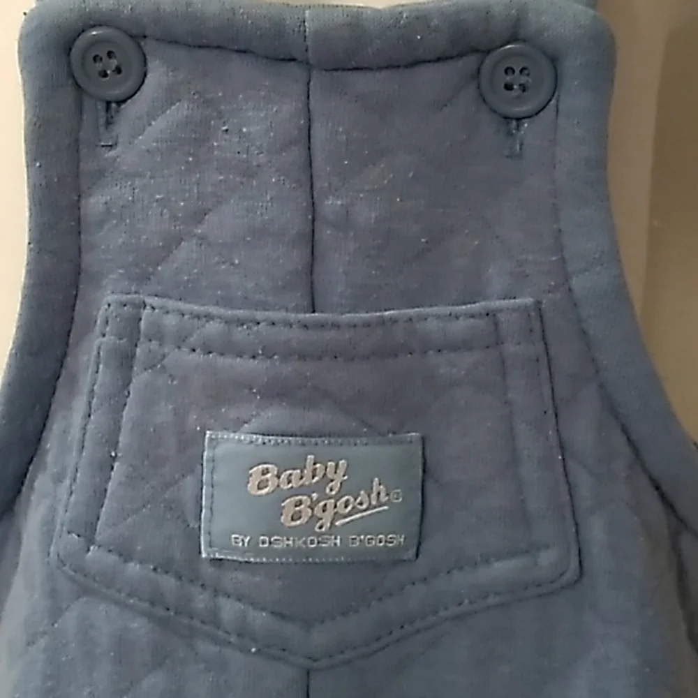 Vintage Oshkosh Baby Bgosh blue 18m penguin 🐧 bibs made in USA 🇺🇸
