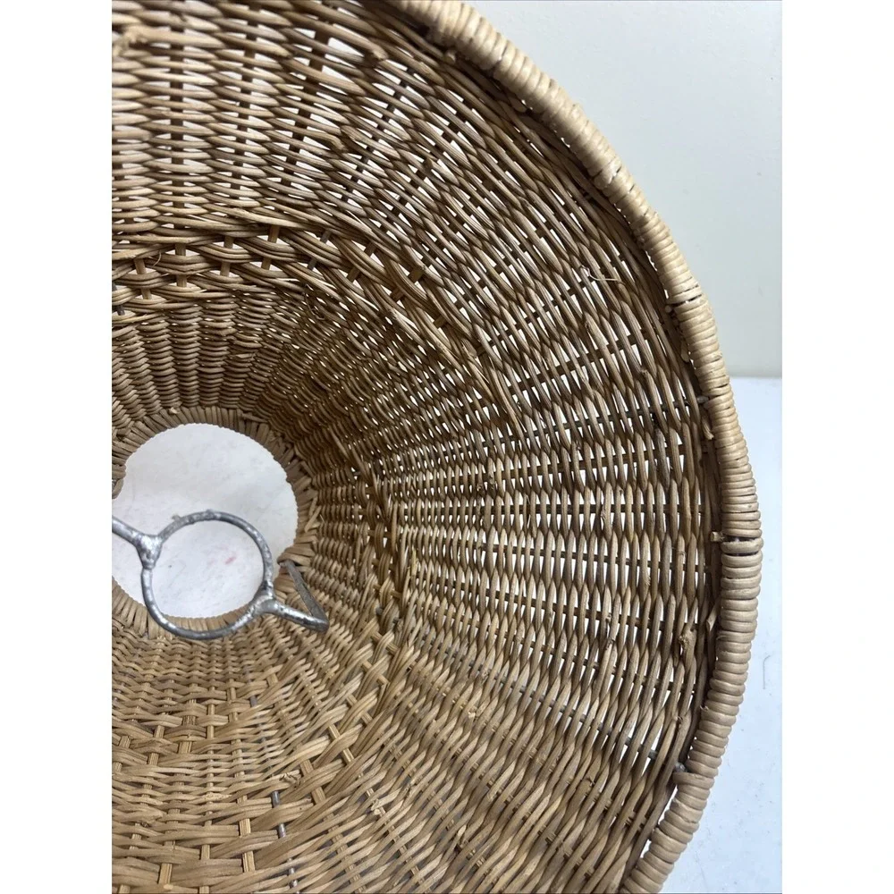 Woven Wicker Lamp Shade Handmade In‎ Africa Boho-Chic Country Cottage 8