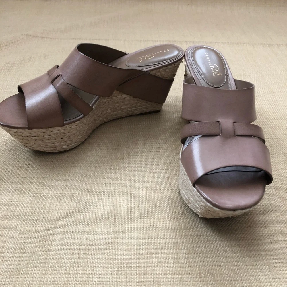 Studio Paolo Platform Wedge Sandals Heels