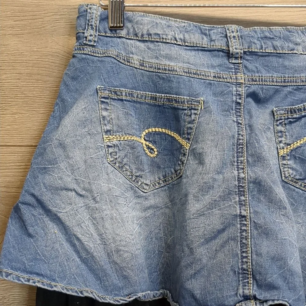 Justice Stretch Denim Skort Girls Size 14 Regular