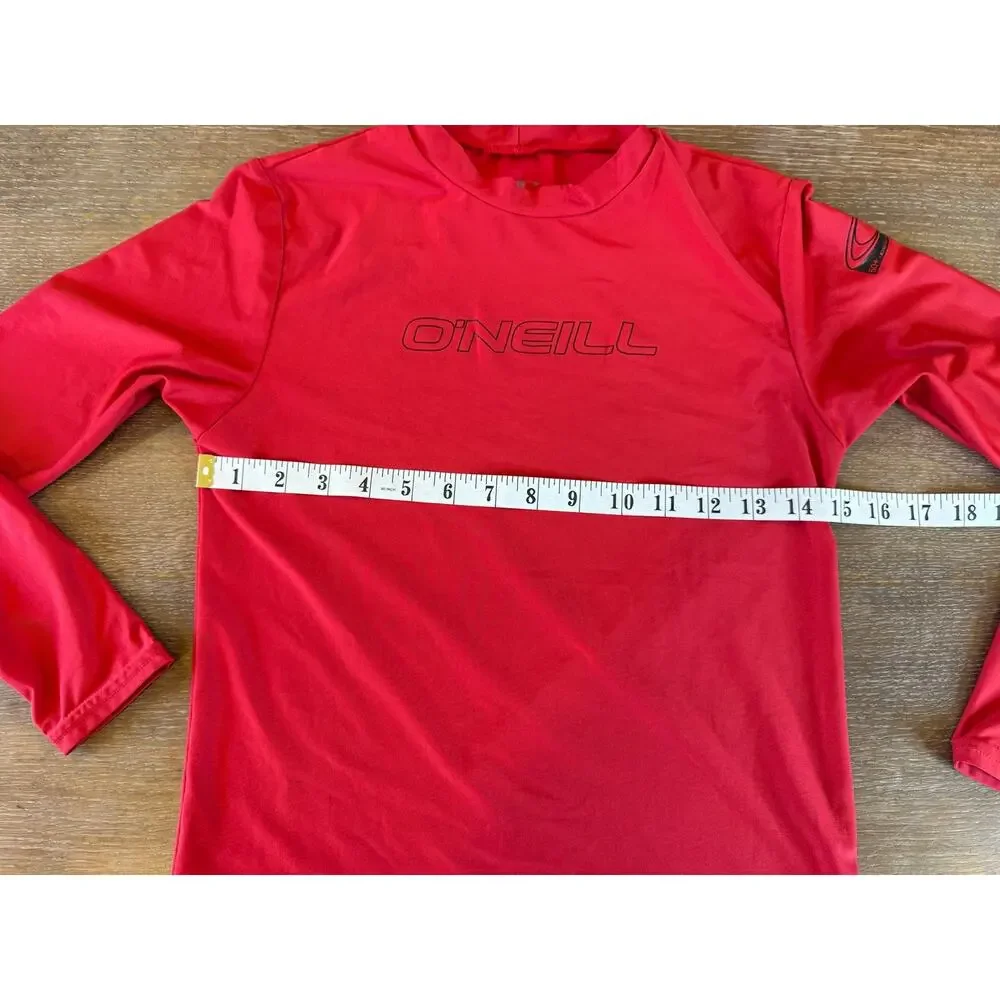 O'NEILL Red L/S Swim Top Surf Rash Guard Shirt Swimwear Boys Kids 12