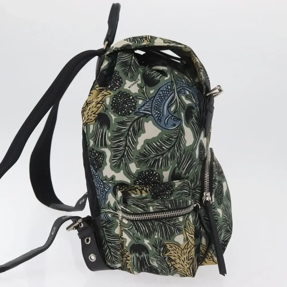 Burberry Nylon Green Silver Backpack