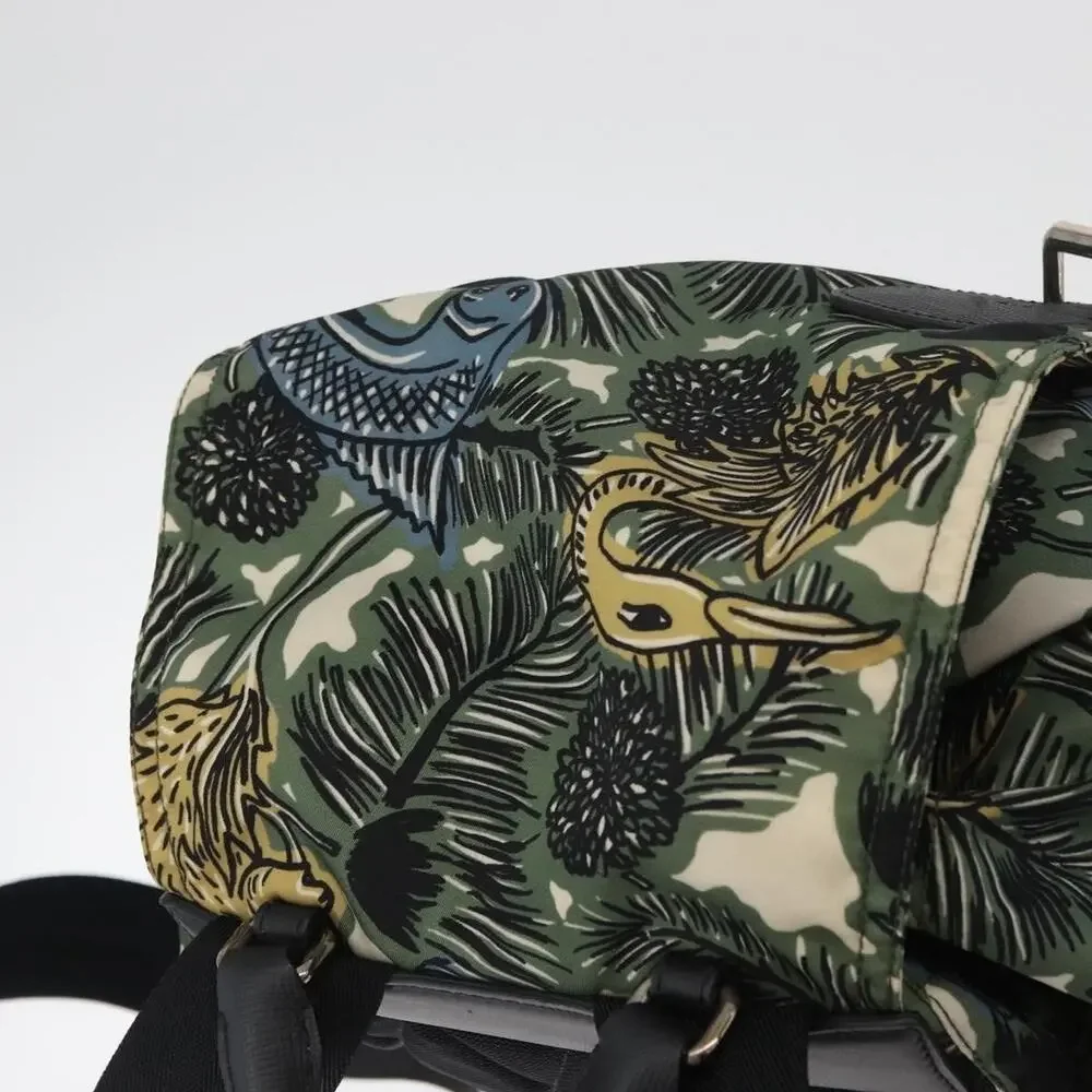 Burberry Nylon Green Silver Backpack