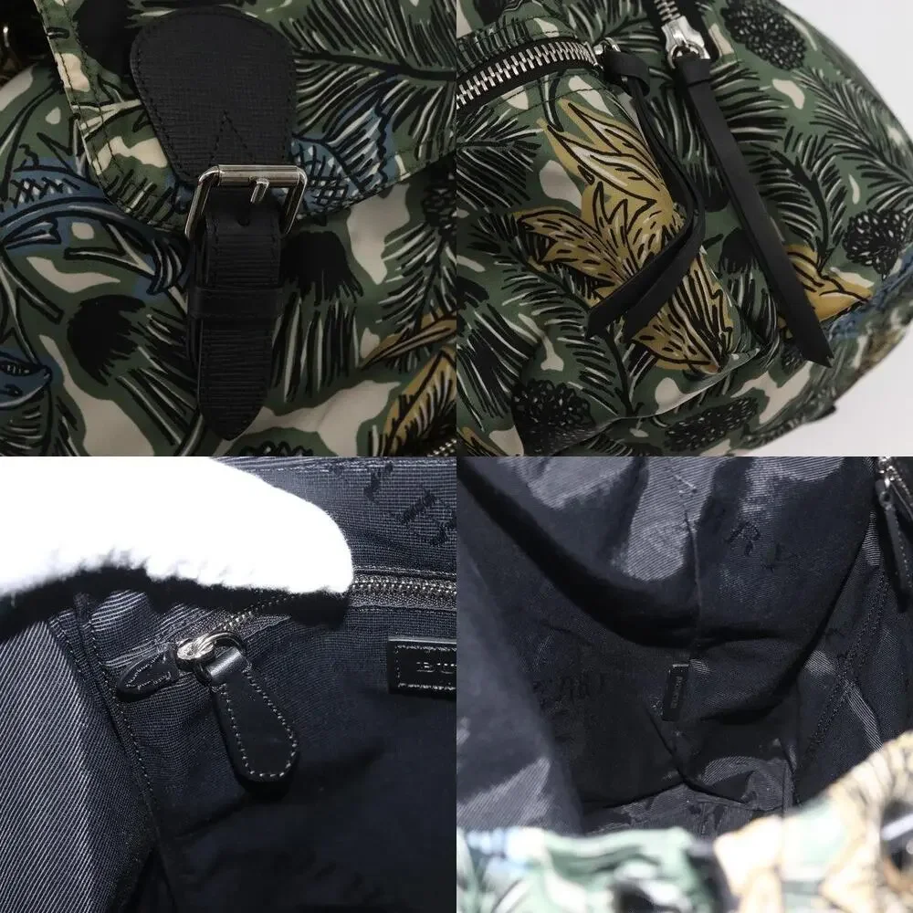 Burberry Nylon Green Silver Backpack