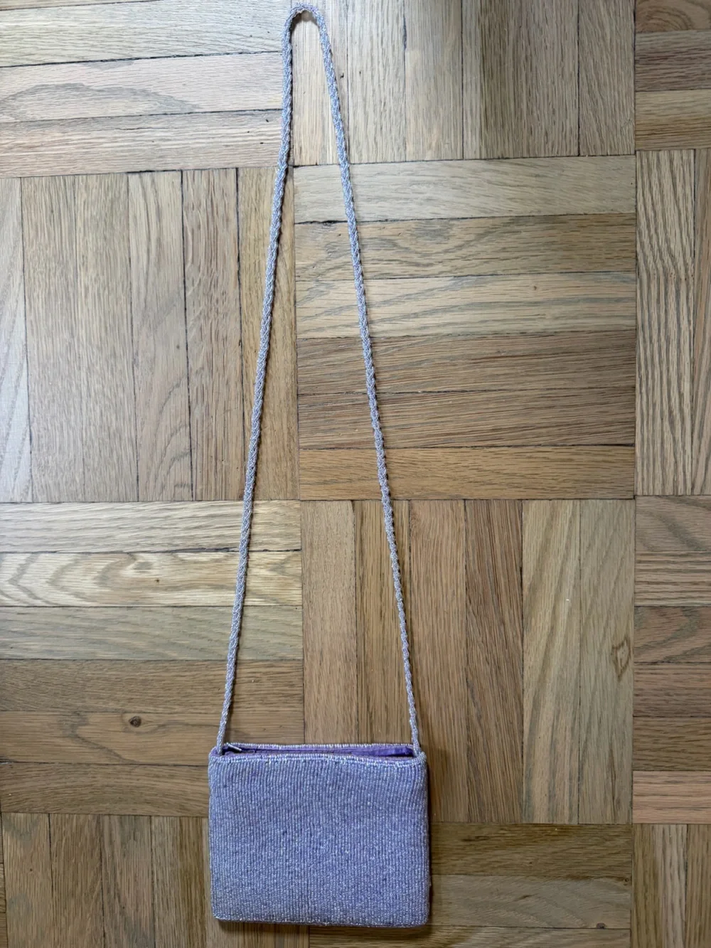Lavender Sparkle Knit Crossbody Bag - Women