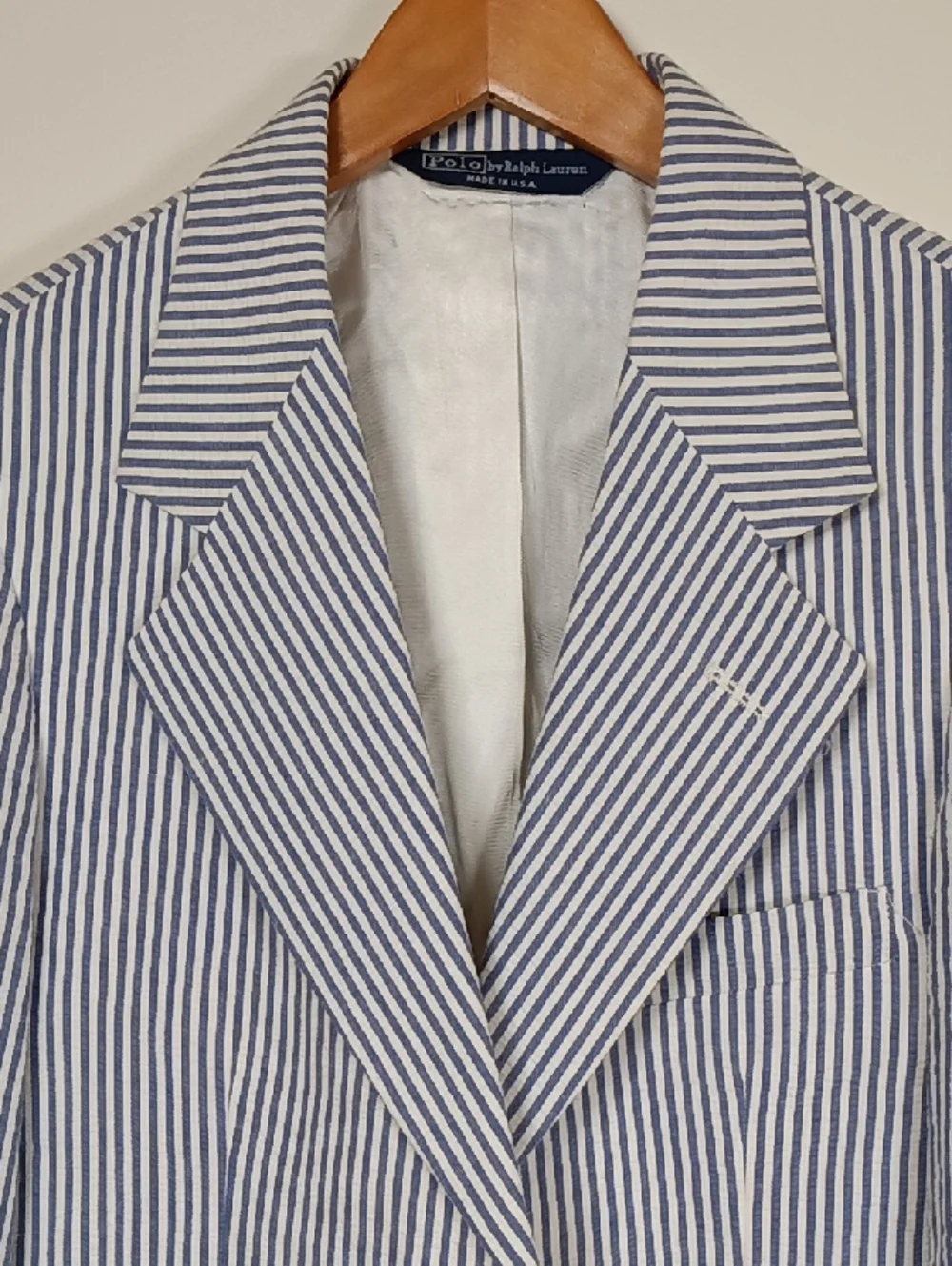 Vintage Boy's Polo Ralph Lauren Cotton Seersucker Blazer / Sport Coat Size 12