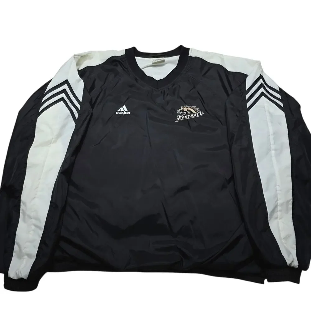 VTG Western Michigan Broncos Football Adidas Mens XL Pullover V-neck Windbreaker