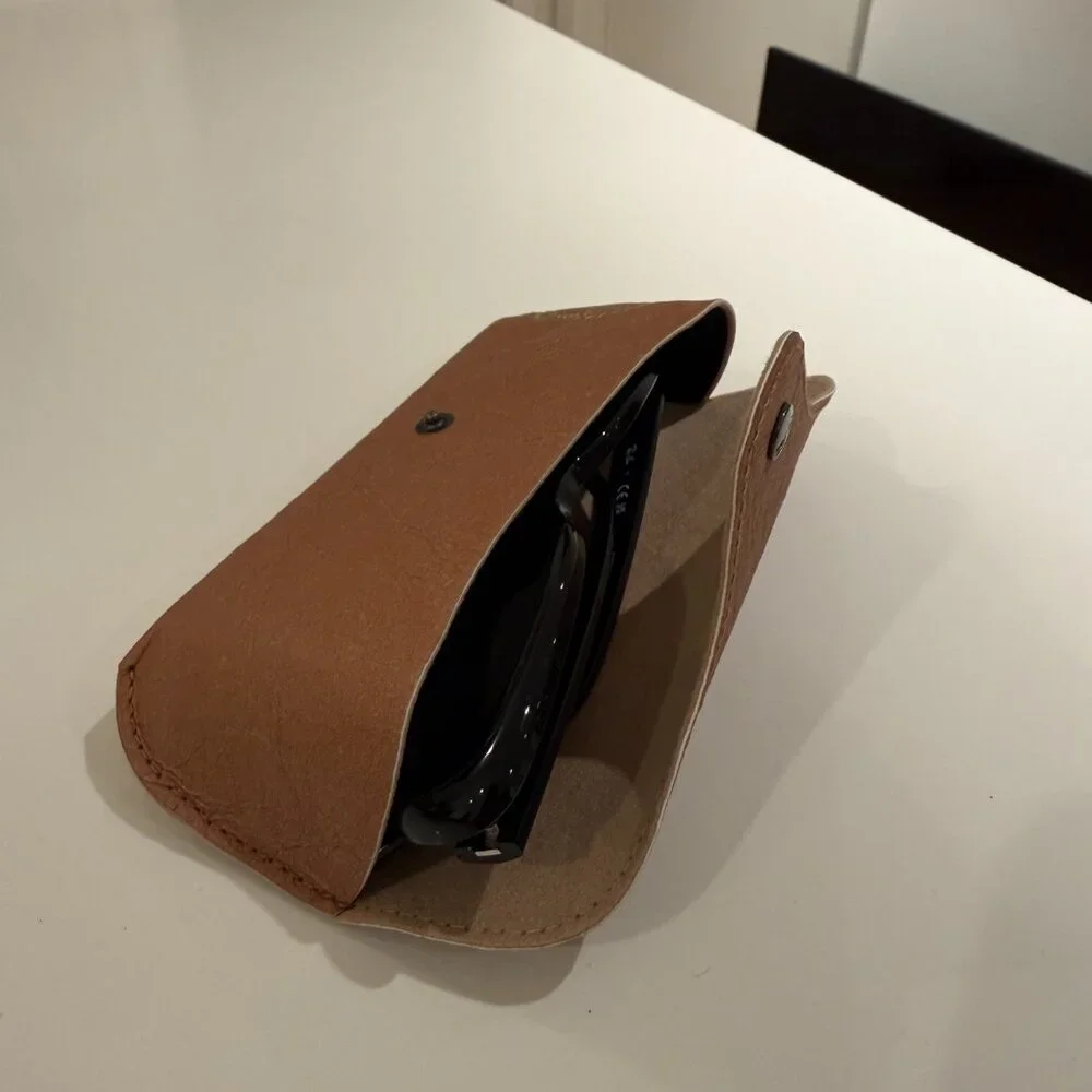 Ray-Ban Black Oval Sunglasses with Dark Green Lenses