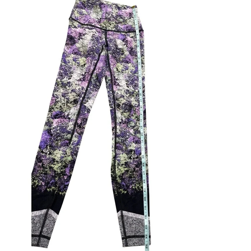 Lululemon Wunder Under Hi Rise Tights Vivid Vision Pattern 28” Purple Size 6