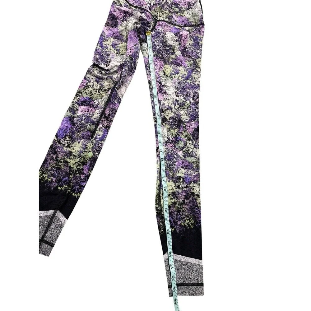 Lululemon Wunder Under Hi Rise Tights Vivid Vision Pattern 28” Purple Size 6