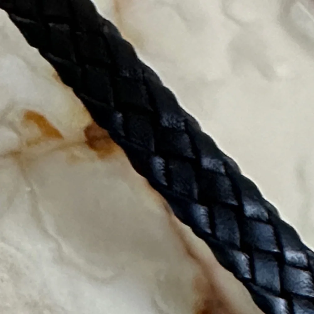 Brighton Black Braided Leather Bracelet with Silver Heart Charm
