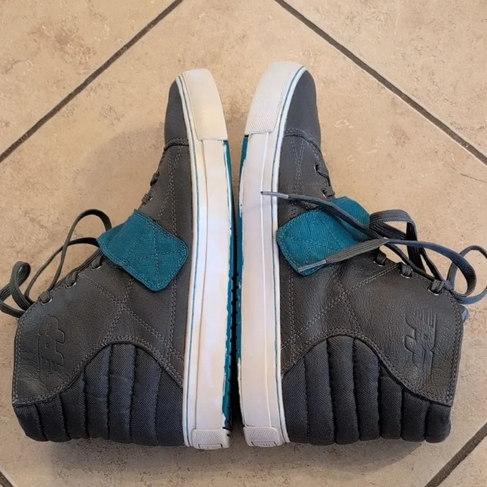 P.F. Flyers Gray Teal Strap High Top Sneakers Shoes - Men's 11