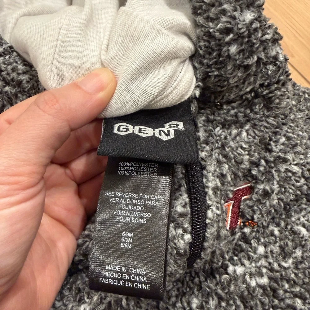 Cozy Gray Hooded Baby Footie with Ear Detail