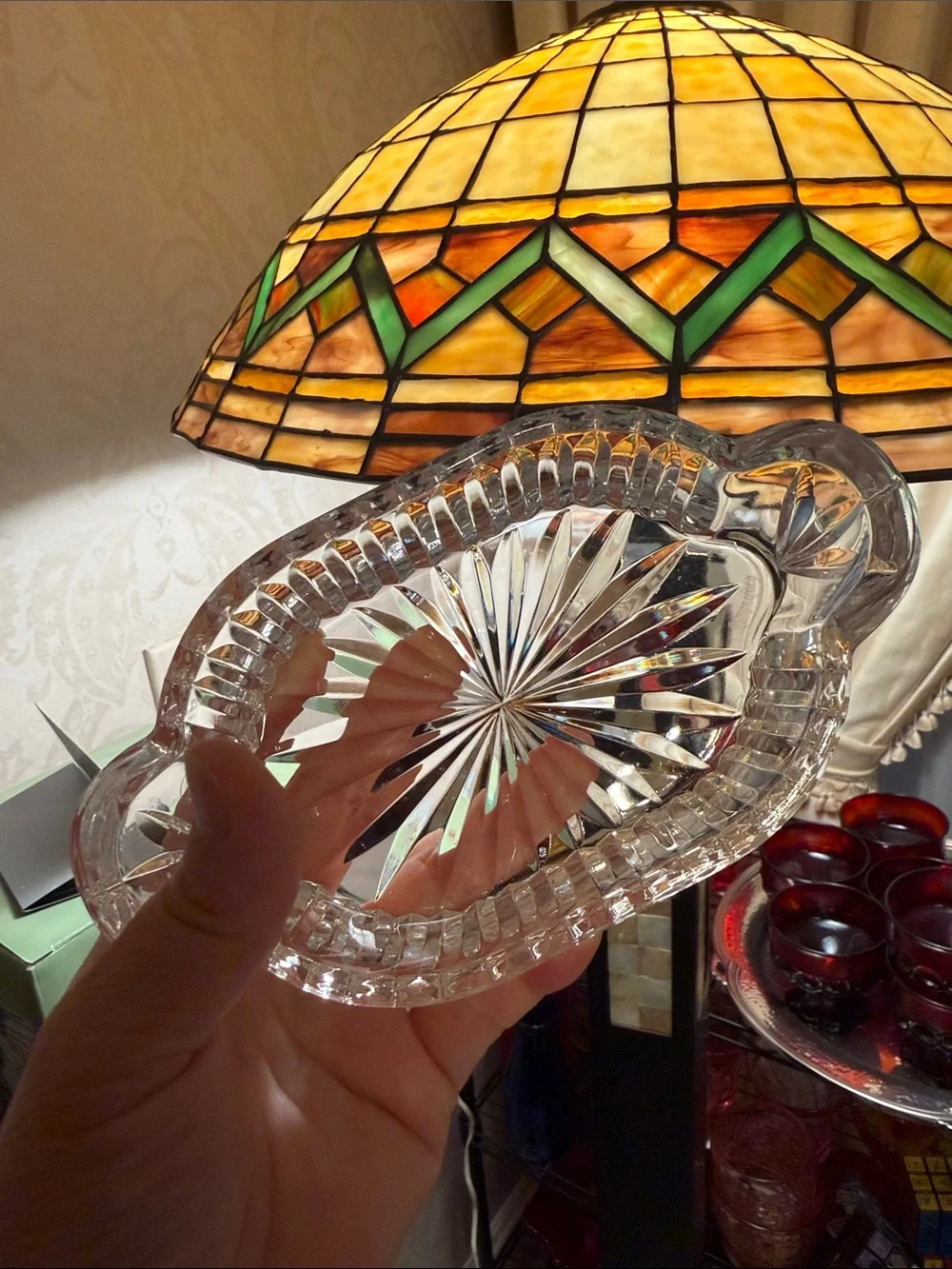 Waterford Crystal tray , trinket Dish, soap dish ,