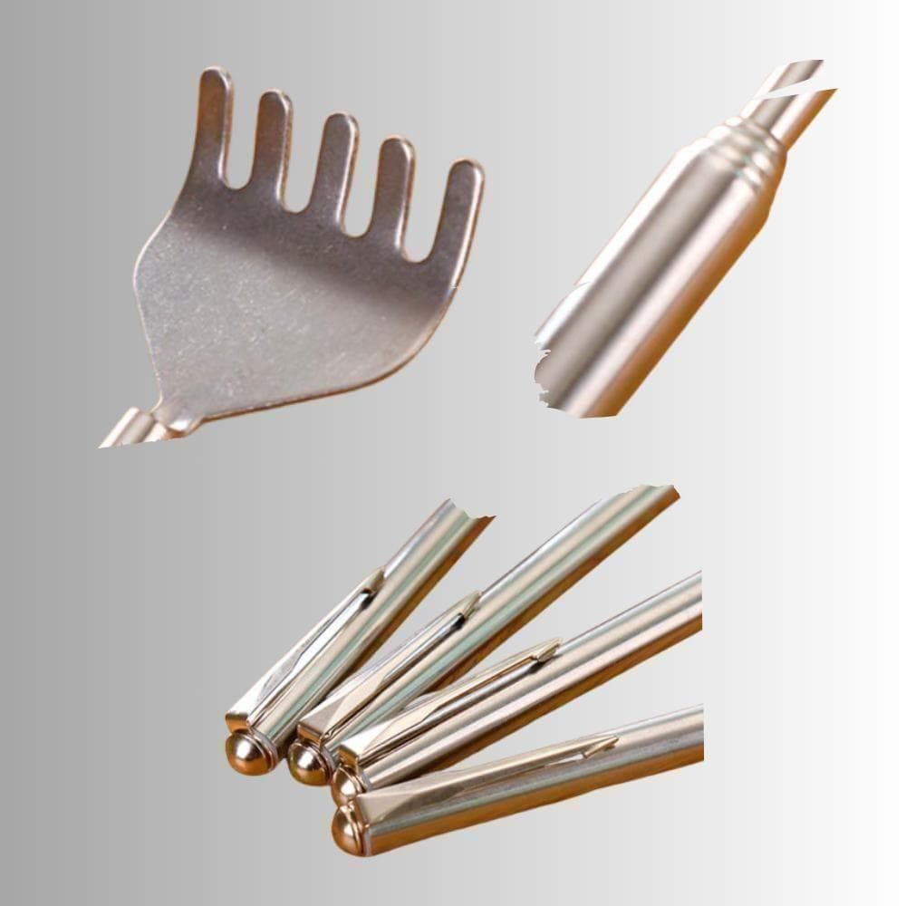 Back Scratcher, Extendable Stainless Steel, Portable, Compact, Telescopic, Set of 2, For New Life